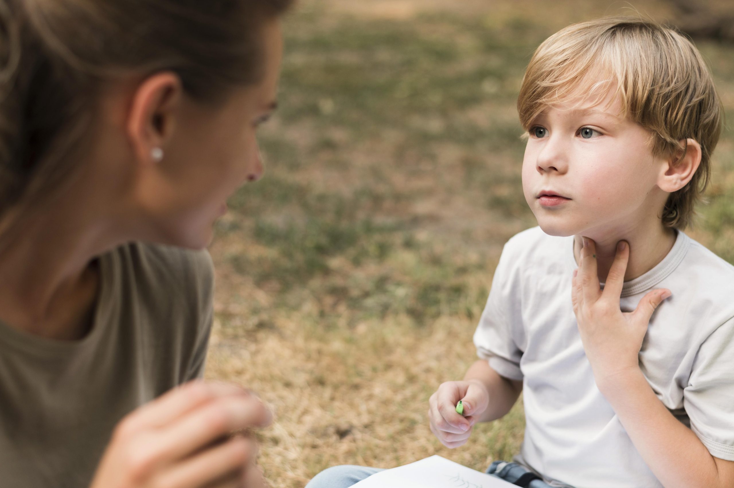 child with a sore throat